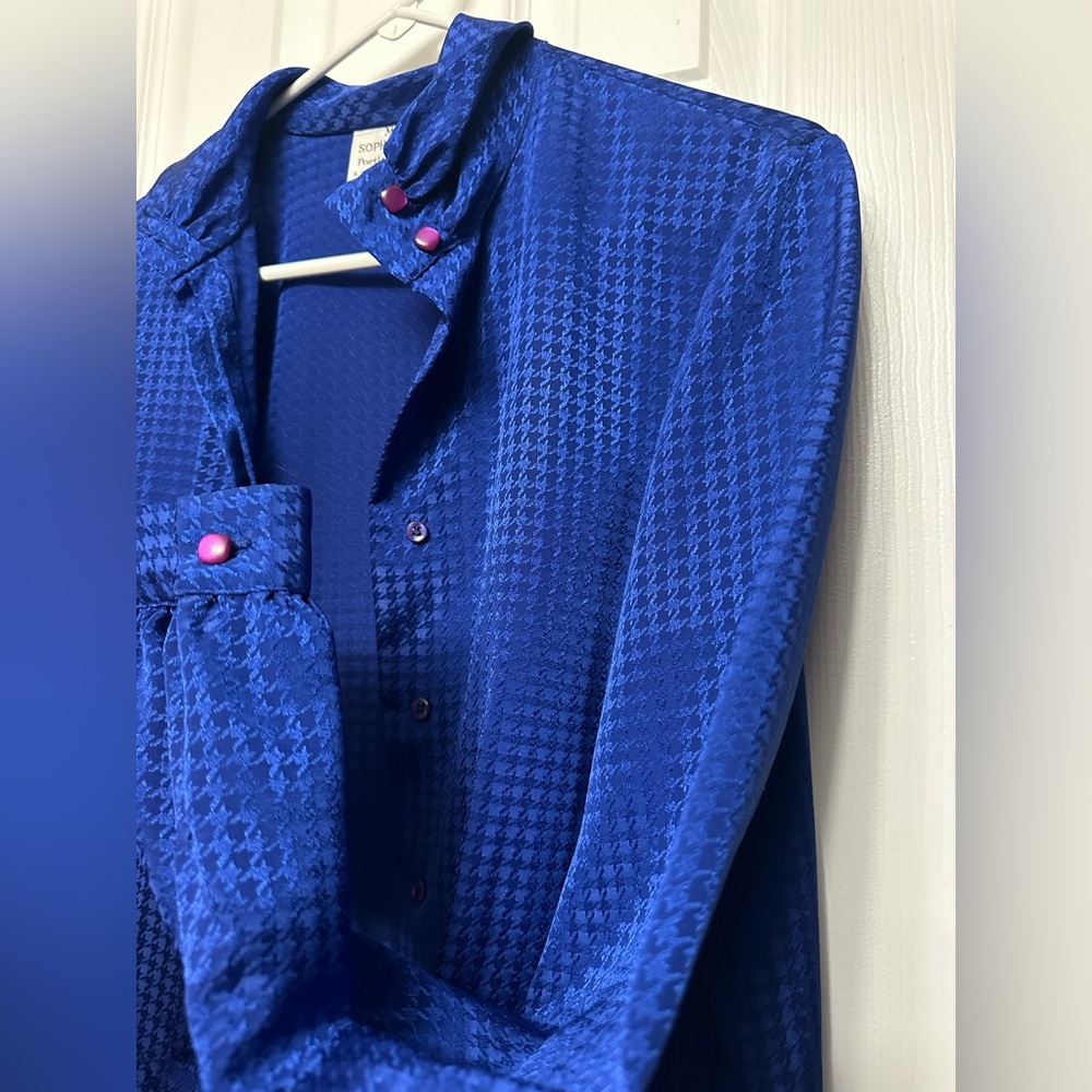 Vintage 80’s Miss Sophisticates by Pendleton Women's Blue Button Down Blouse